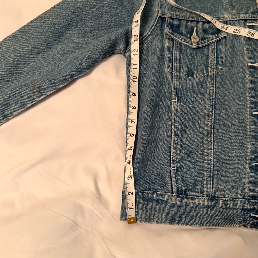 Vintage Disney Winnie the Pooh Denim Jacket Medium Blue Embroidered Cotton - Picture 10 of 11